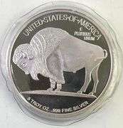Native American Buffalo 5 oz .999 Fine Silver Round