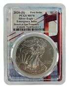 2020 S US Mint Silver American Eagle .999 Fine Silver PCGS MS70 Emergency Issue