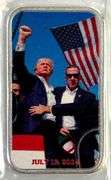 Donald Trump"Fight Color July 13th Assassination .999 Fine Silver Bar Sealed