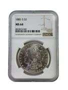 1881-S NGC Graded MS 64 US Morgan Silver Dollar