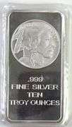 Native American Buffalo 10 oz .999 Fine Silver Bar