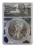 2021 ANACS Graded MS 70 American Silver Eagle 1 oz. Fine Silver Dollar