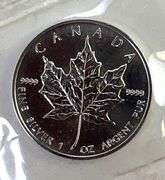 1999 Canada Maple Leaf 1 oz .9999 Fine Silver Sealed in original plastic