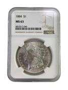 1884 NGC Graded MS 63 US Morgan Silver Dollar