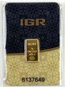 IGR 1 Gram .9999 Fine Gold Bar Carded Assay