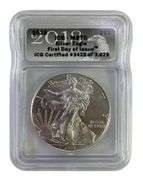 2018 ICG Graded MS 70 American Silver Eagle 1 oz. Fine Silver Dollar