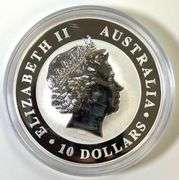 RARE 2011 Australia Kookaburra 10 oz .999 Fine Silver Round in Cap