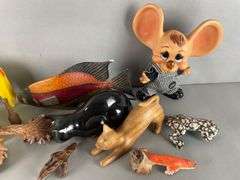 Group of Carved Wood Animal Figures and More - Matthew Bullock Auctioneers