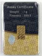 IGR 1 Gram .9999 Fine Gold Bar Carded Assay