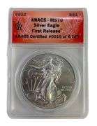 2012 ANACS Graded MS 70 American Silver Eagle 1 oz. Fine Silver Dollar
