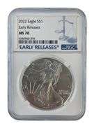 2022 Early Releases US Mint American Eagle .999 Fine Silver NGC MS70