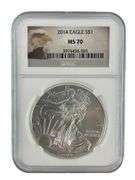 2014 US Mint American Eagle .999 Fine Silver NGC MS70