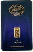 IGR 1 Gram .9999 Fine Gold Bar Carded Assay