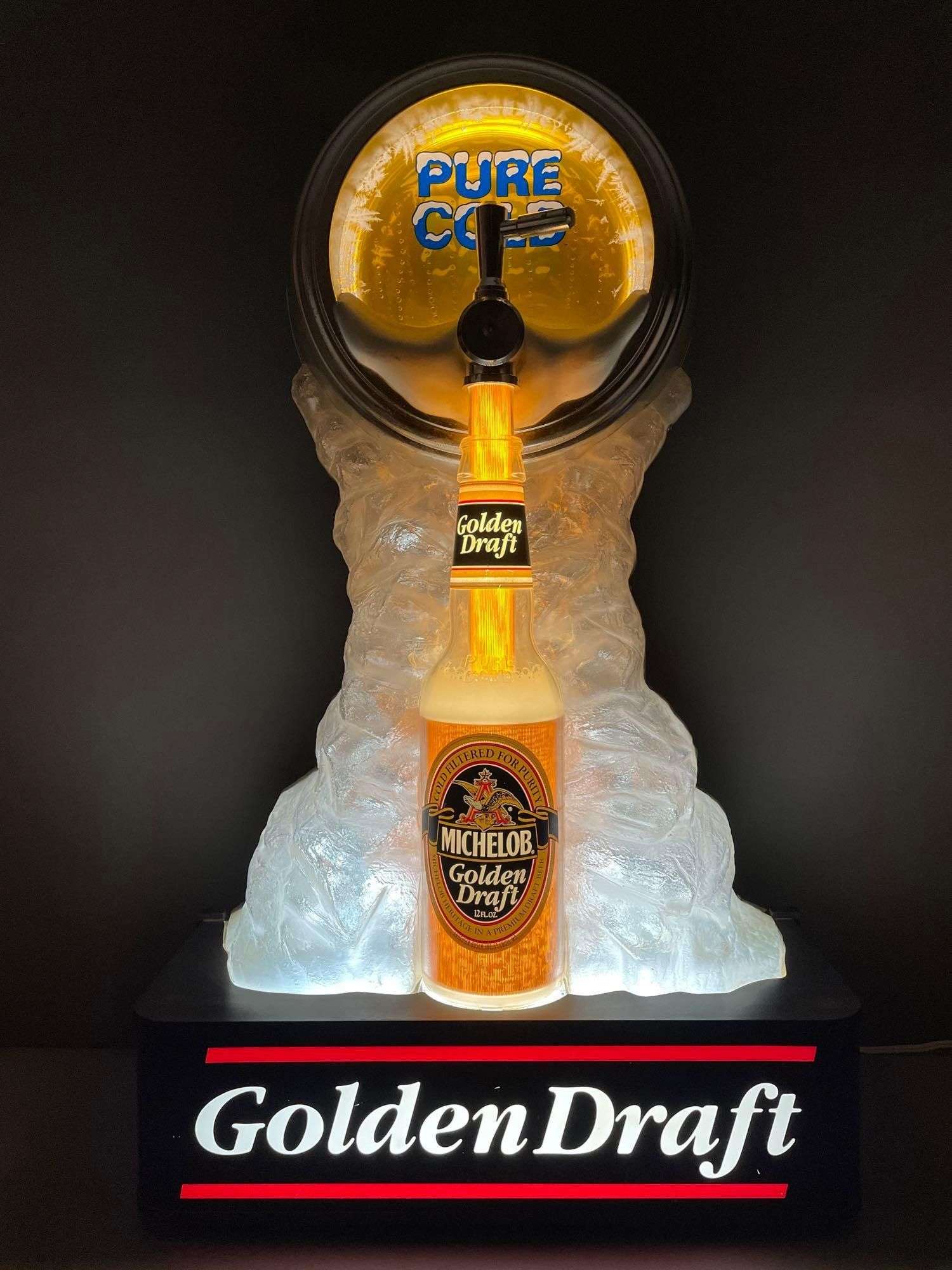 Michelob Golden Draft Light Up Motion Advertising Beer Sign