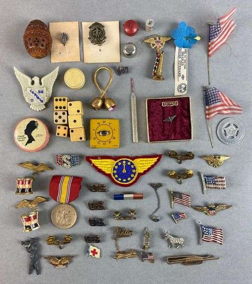 Group of 40+ Assorted Pins, Medals and More - Matthew Bullock Auctioneers