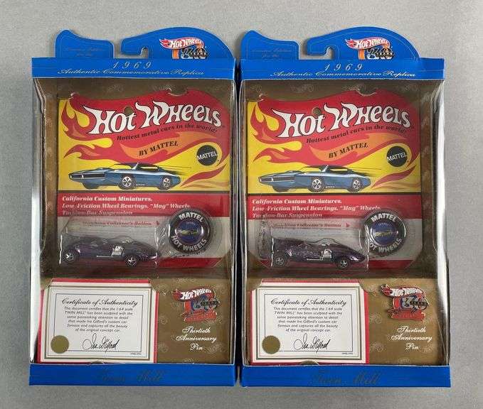 Group of 2 Mattel Hot Wheels 1969 Replica Limited Edition DieCast Cars