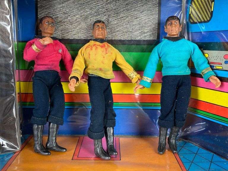 Star Trek Mego action playset + 6 figurines poupées Vintage
