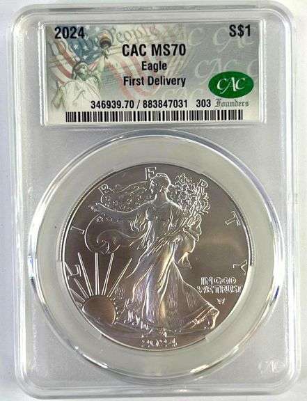2024 US Mint Silver Eagle CAC MS70 First Delivery