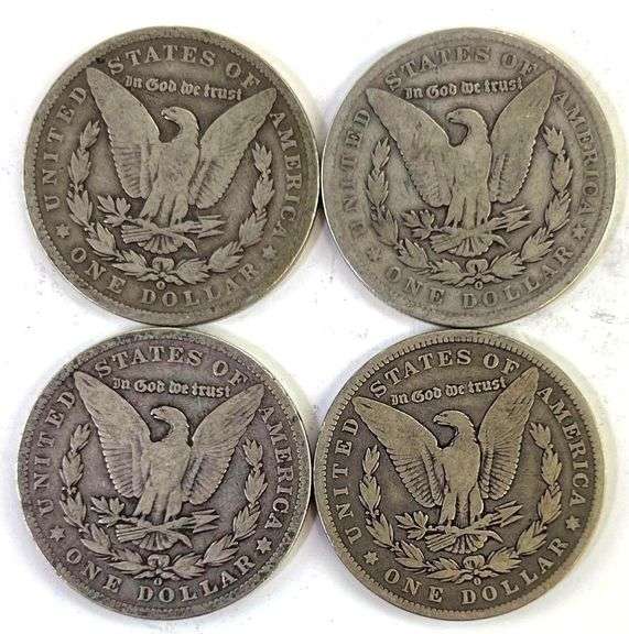 Group of 4 US Morgan Silver Dollars Over 120 Years Old