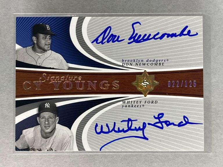 2005 Ultimate Signatures Cy Young Dual Auto Don Newcombe and Whitey Ford 22/125