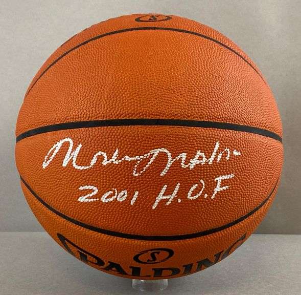 Moses Malone Signed Official NBA Spalding Stern Basketball with JSA COA