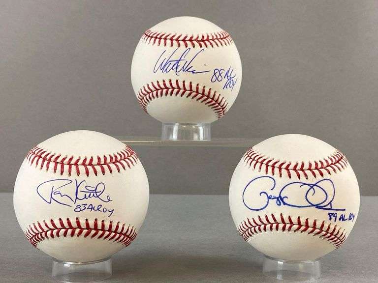 3 - 1980s ROY Signed Official MLB Rawlings Manfred/Selig Baseballs with Inscriptions