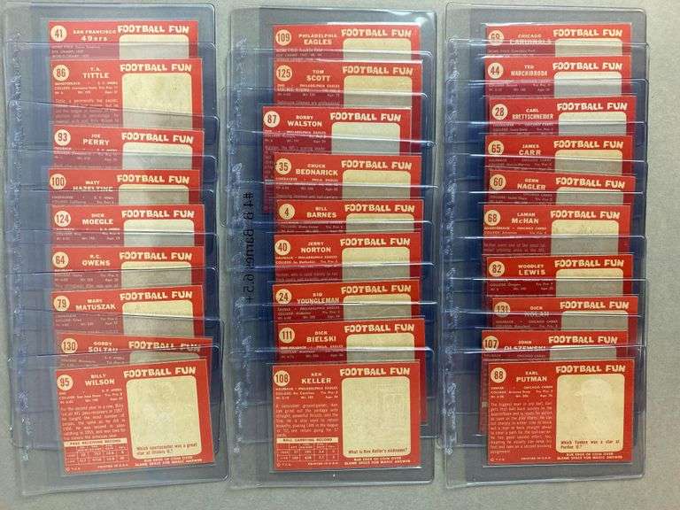 28 - 1958 Topps San Francisco 49ers, Chicago Cardinals, and Philadelphia Eagles High Grade Cards