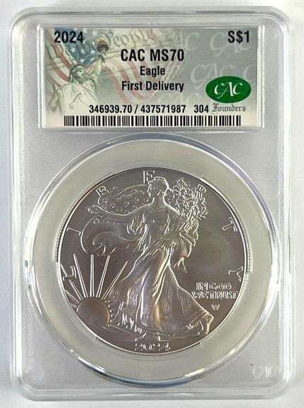 2024 US Mint Silver Eagle CAC MS70 First Delivery