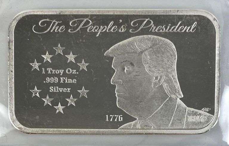 Donald Trump The People's President The People's House Horizontal 1oz. .999 Fine Silver Ingot / Bar