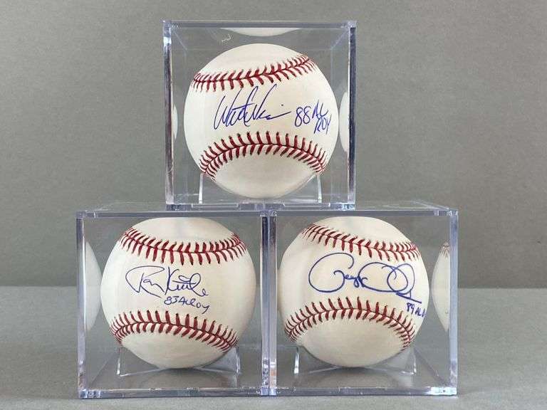 3 - 1980s ROY Signed Official MLB Rawlings Manfred/Selig Baseballs with Inscriptions