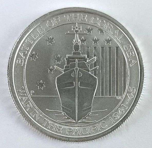 2015 50c War in the Pacific Battle of the Coral Sea 1/2oz. 999 Fine Silver
