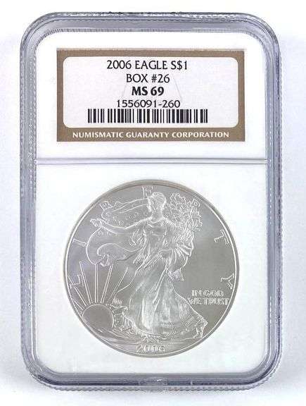 2006 Box 26 US Mint Silver American Eagle .999 Fine Silver NGC MS69