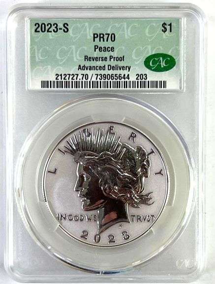 2023 S US Mint Peace Dollar Reverse Proof Advance Delivery CAC PR70
