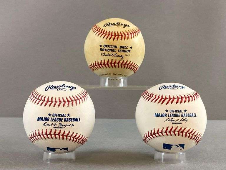 3 - Signed Official MLB Rawlings Baseballs