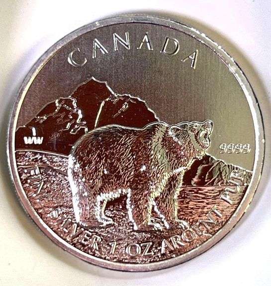 2011 Canada Wildlife Series Grizzly Bear 1 oz .9999 Fine Silver