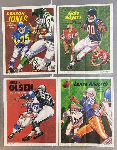 22 - 1968 and 70 Topps Football Posters with HOFs