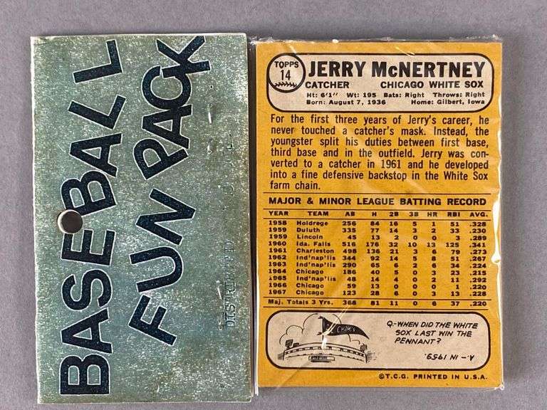 1968 Topps Baseball West Corps Cello Fun Pack