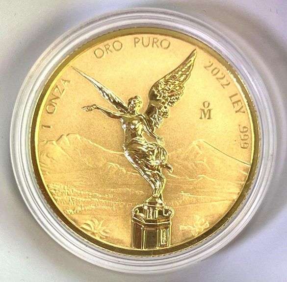 2022 Reverse Proof Mexico 1 oz .9999 Fine Gold Round in Cap