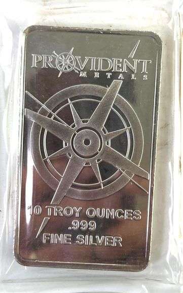 10 oz .999 Fine Silver Bar Compass Provident Metals Sealed