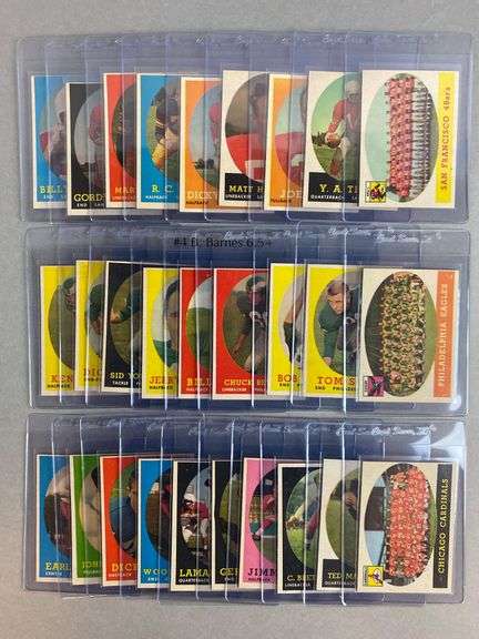 28 - 1958 Topps San Francisco 49ers, Chicago Cardinals, and Philadelphia Eagles High Grade Cards