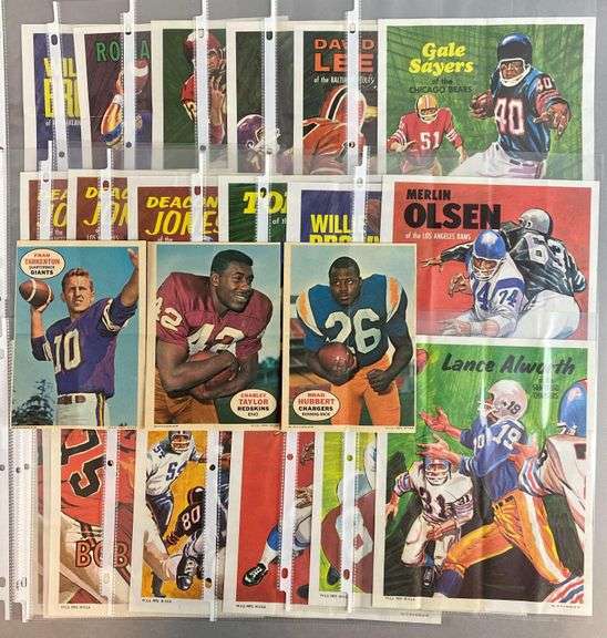 22 - 1968 and 70 Topps Football Posters with HOFs