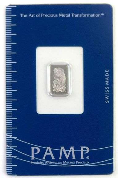 PAMP Lady Fortuna 1 Gram .9995 Fine Palladium Bar in Plastic Assay