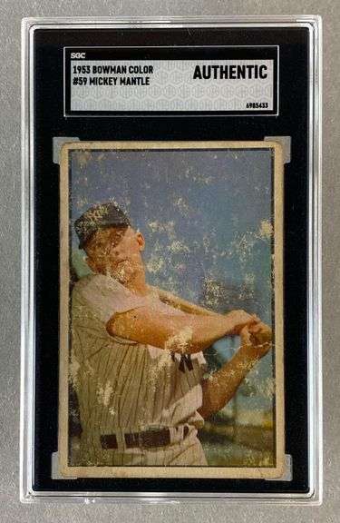 1953 Bowman Color Mickey Mantle #59 SGC Authentic