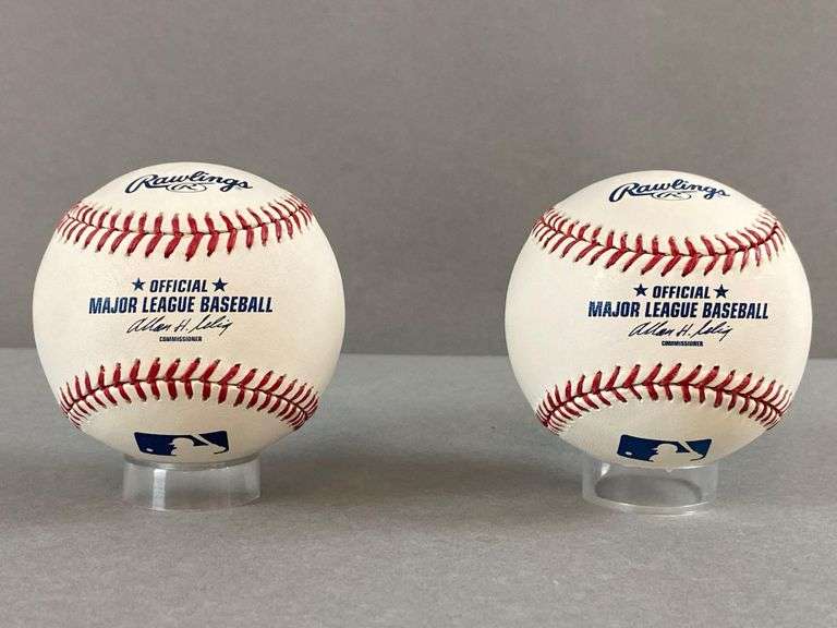 2 - CY Young Winners Bartolo Colon and Brandon Webb Signed Official MLB Rawlings Selig Baseballs