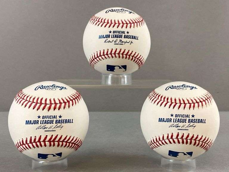 3 - 1980s ROY Signed Official MLB Rawlings Manfred/Selig Baseballs with Inscriptions