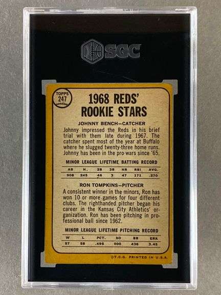 1968 Topps Johnny Bench #247 SGC 3