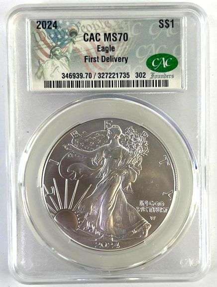 2024 US Mint Silver Eagle CAC MS70 First Delivery