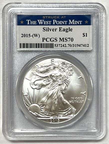 2015 W US American Silver Eagle PCGS MS70 West Point