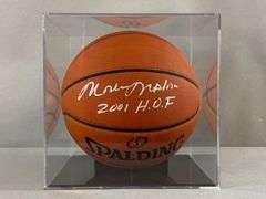 Moses Malone Signed Official NBA Spalding Stern Basketball with JSA COA