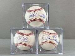 3 - 1980s ROY Signed Official MLB Rawlings Manfred/Selig Baseballs with Inscriptions
